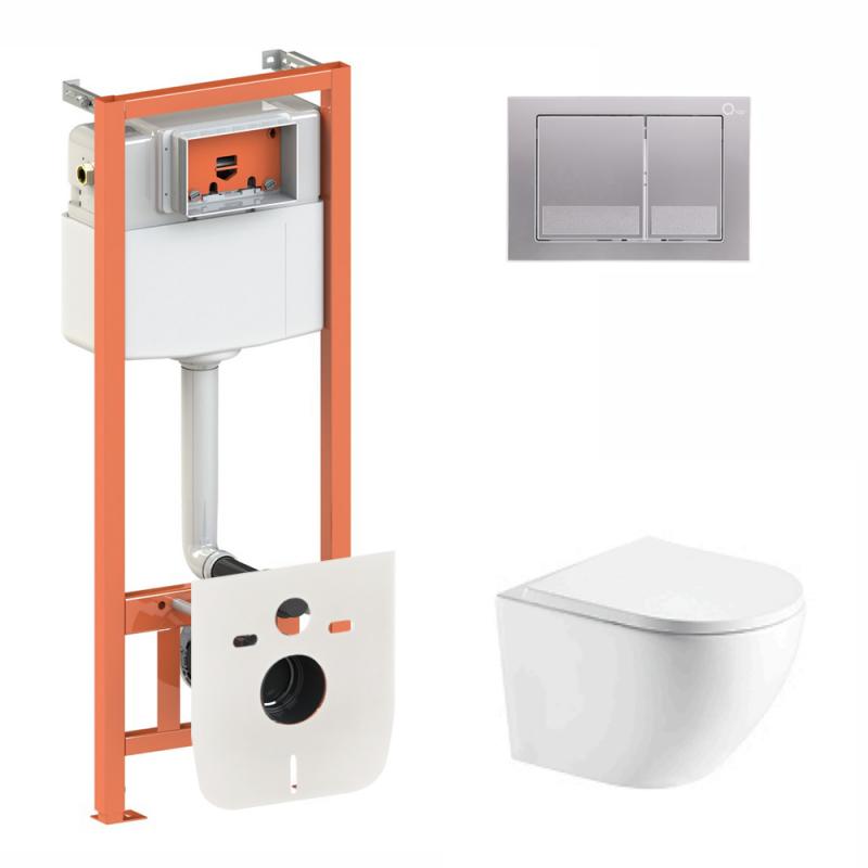 Набір Qtap інсталяція 3 в 1 Nest з панеллю змиву + унітаз з сидінням Robin