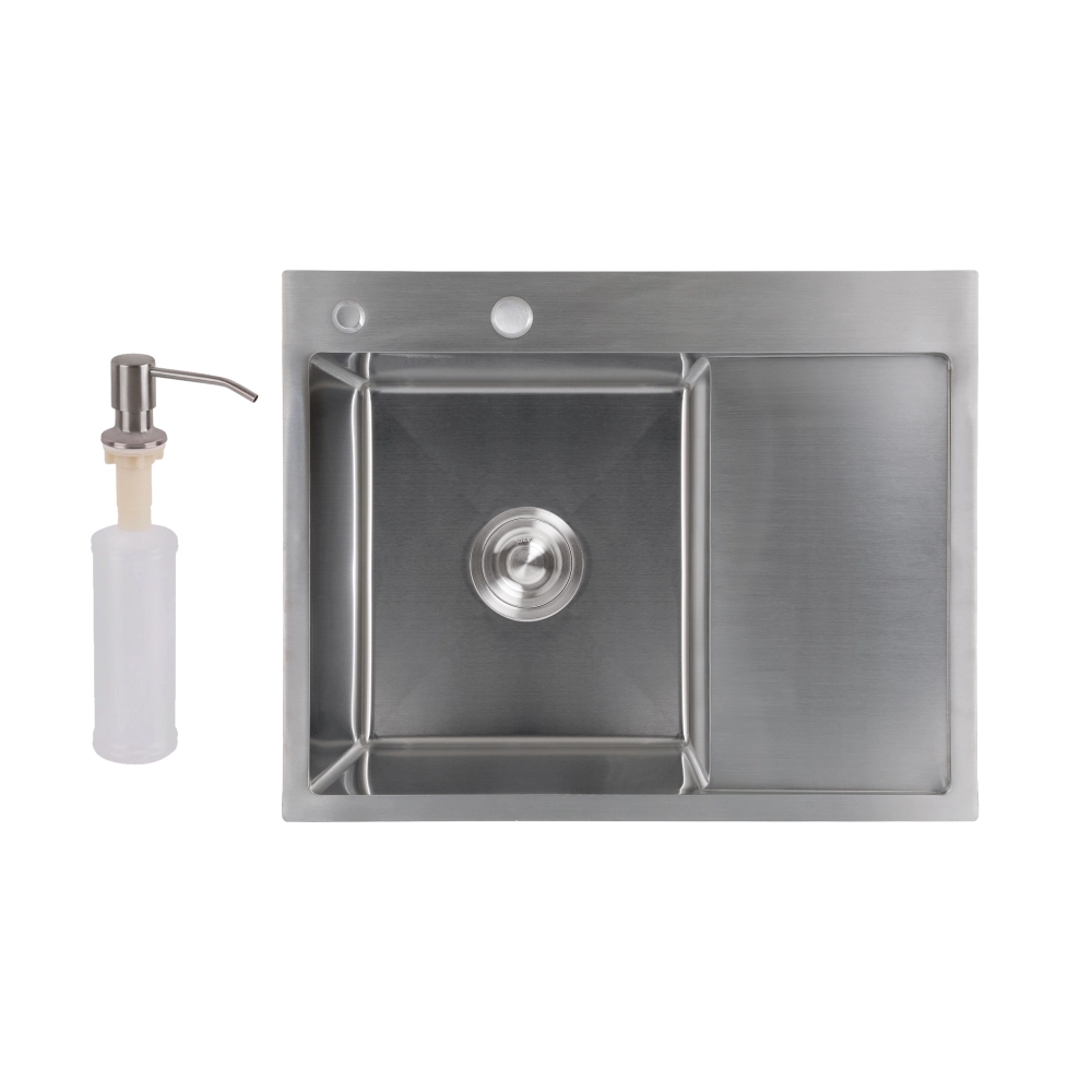 Кухонна мийка 63*50R крило праворуч Brushed Steel 3,0/1,0 мм Lidz