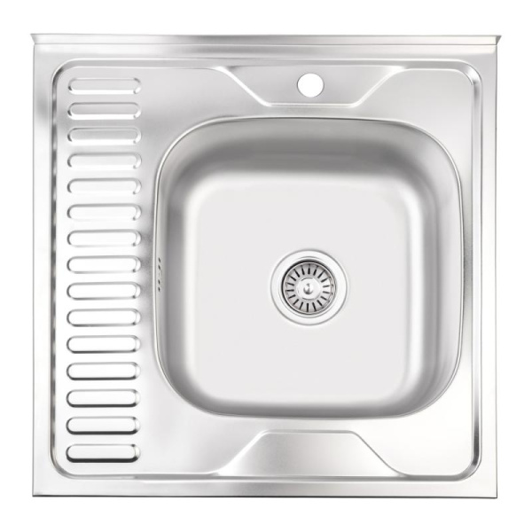 Кухонна мийка Lidz 6060-R Satin 0,8 мм