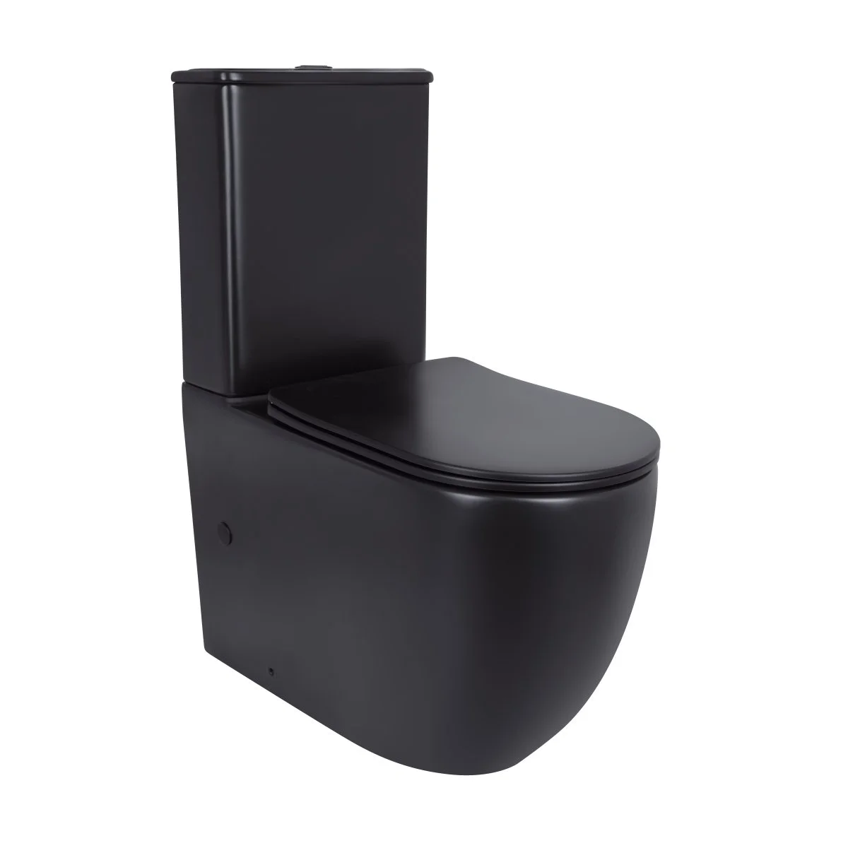 Унітаз підлоговий Qtap Robin Ultra Quiet безобідковий з сидінням Soft-close MATT BLACK