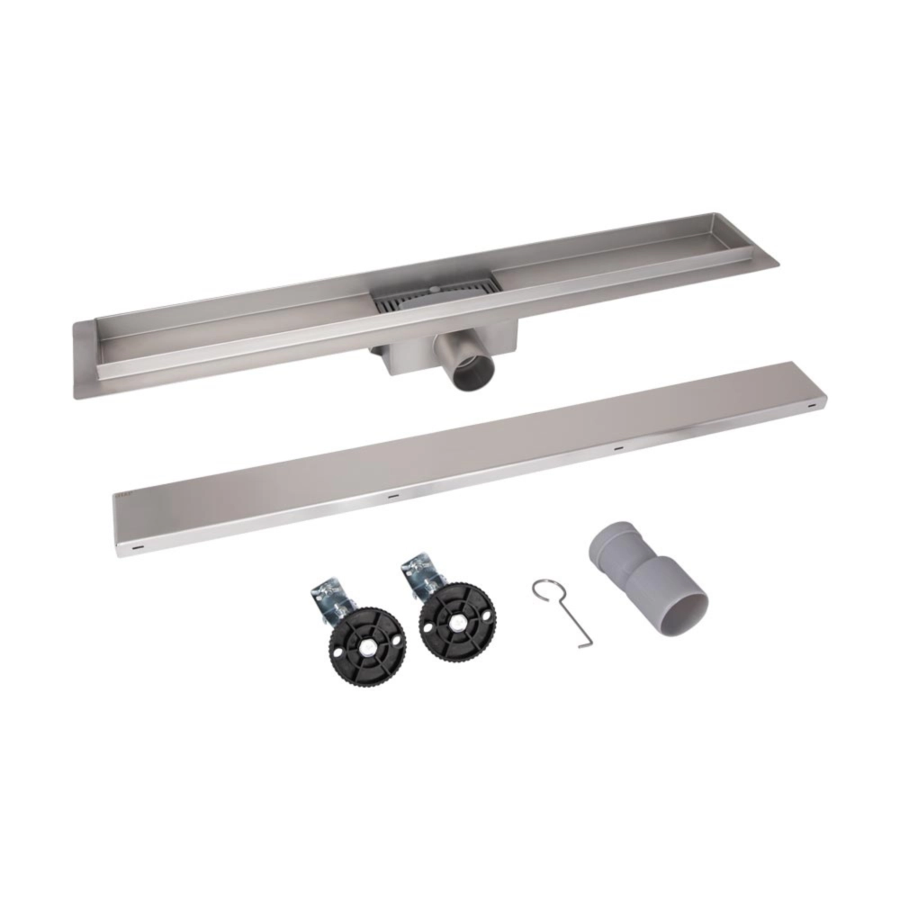 Трап для душу з сухим затвором під плитку 1000 мм Qtap (Нержавіюча сталь)