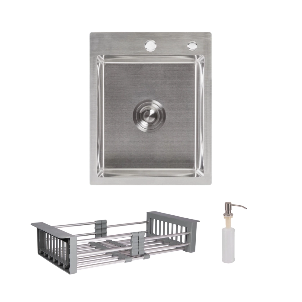 Кухонна мийка Lidz 40*50 Brush 3,0/1,0 мм + кошик