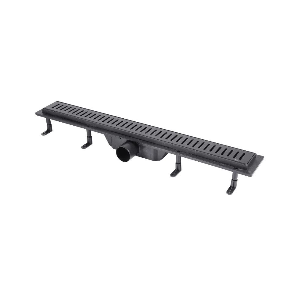 Трап для душу із сухим затвором 700 мм у чорному кольорі Qtap