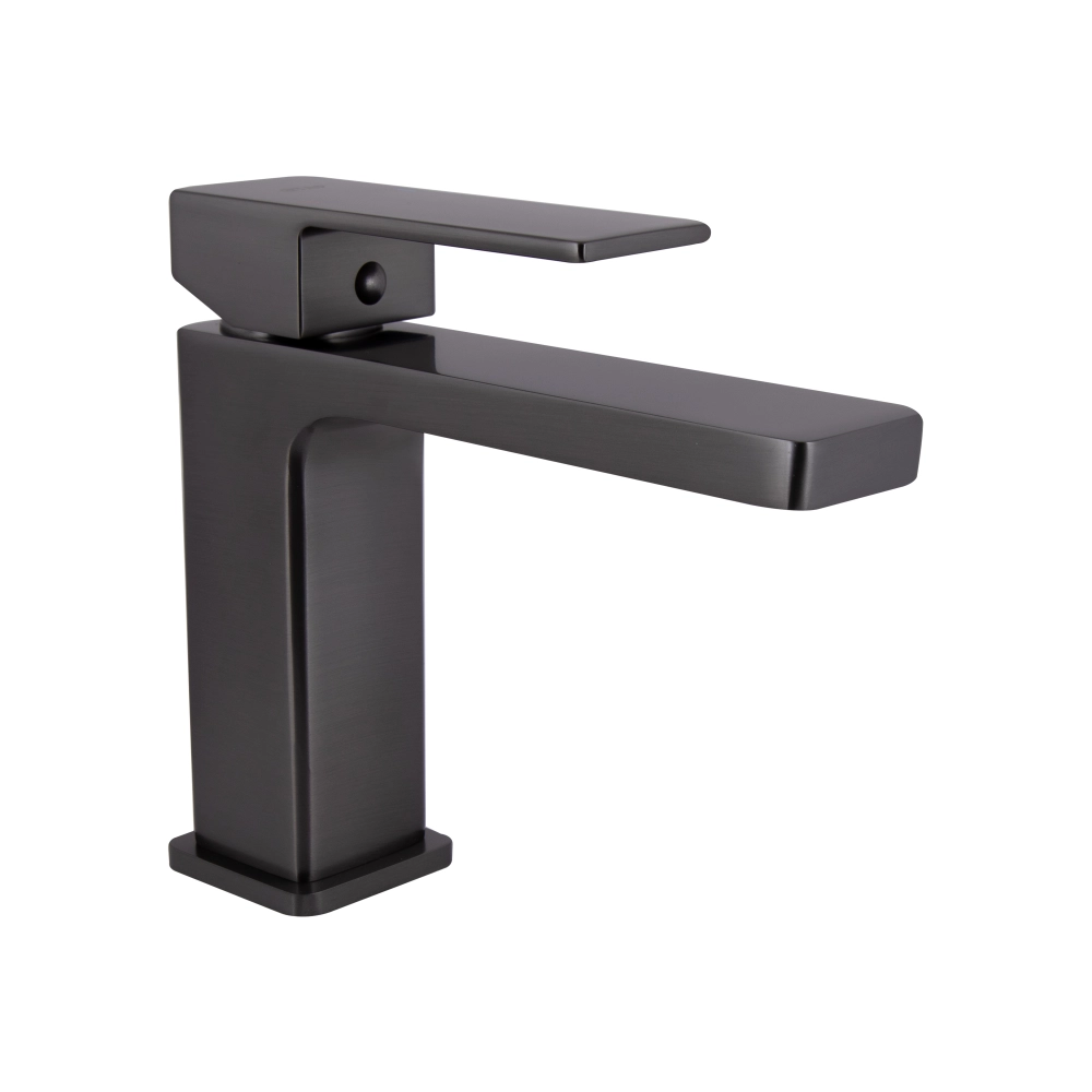 Змішувач для умивальника Qtap Gemini у кольорі збройна сталь з латуні