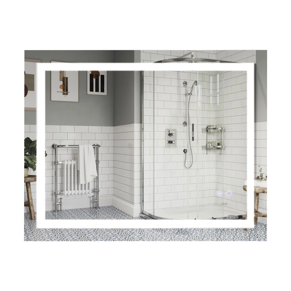 Дзеркало настінне прямокутне 900х700 мм. з LED-підсвічуванням, з антизапотіванням Qtap Mideya