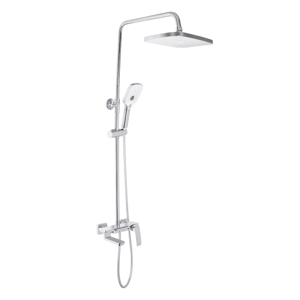 Душова система на три споживача (з виливом) телескопічна 697-1600 мм Qtap Tern