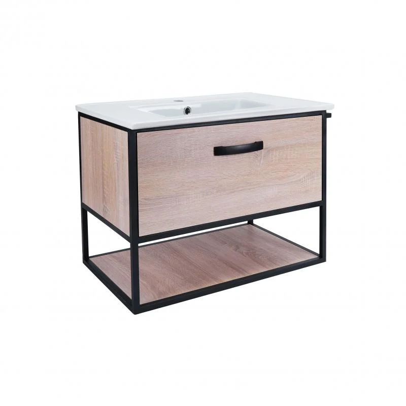 Комплект Qtap Taurus 700х580х437 Whitish oak тумба підвісна + раковина врізна