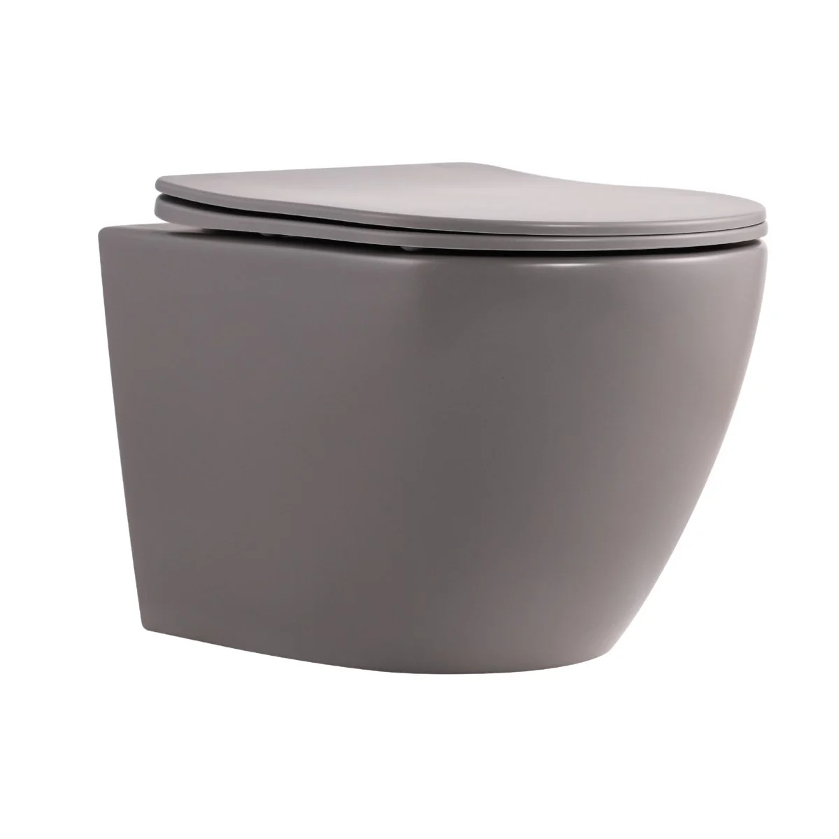 Унітаз підвісний Qtap Robin Ultra Quiet 520×365×340 мм, Stone grey, з сидінням Slim Duroplast / Soft-close / Quick Release
