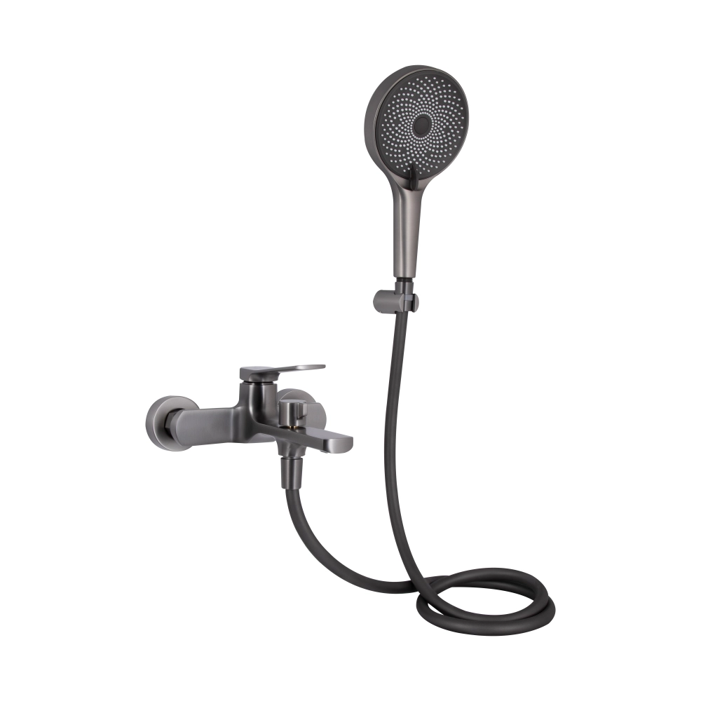 Змішувач для ванни з душовим гарнітуром у кольорі графіт Qtap Slavonice