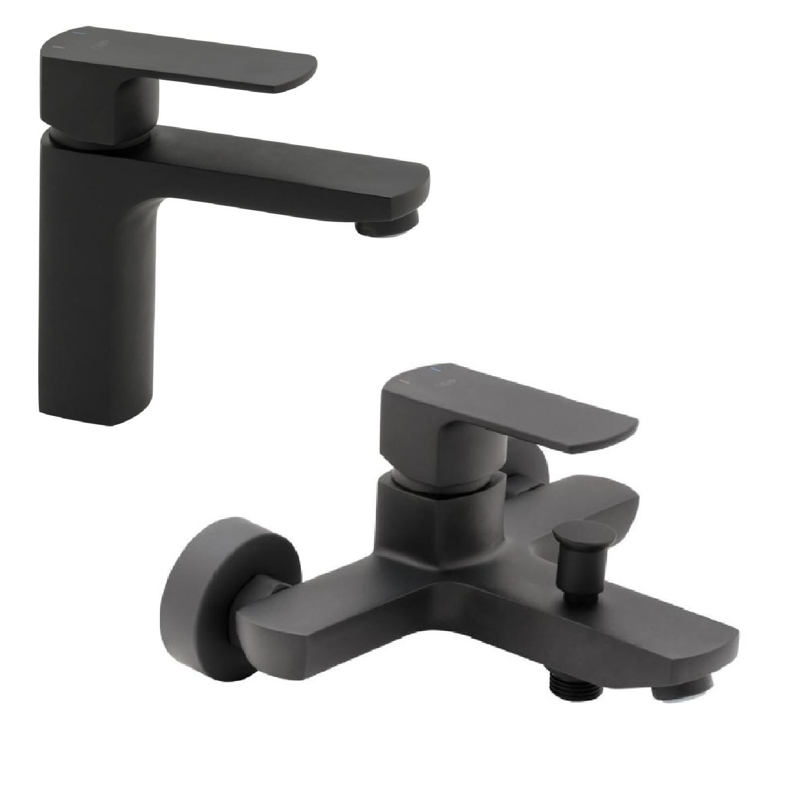Набір змішувачів для ванни та раковини у чорному кольорі Qtap
