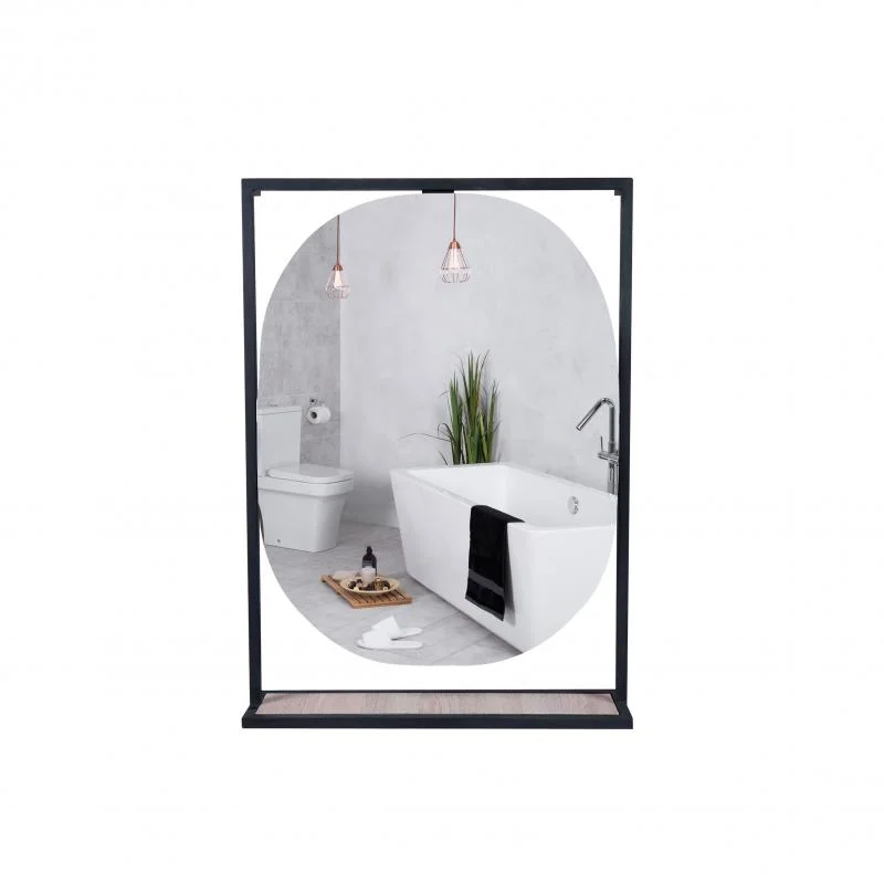 Дзеркало Qtap Taurus 800х850х140 Black/Whitish oak з LED-підсвічуванням