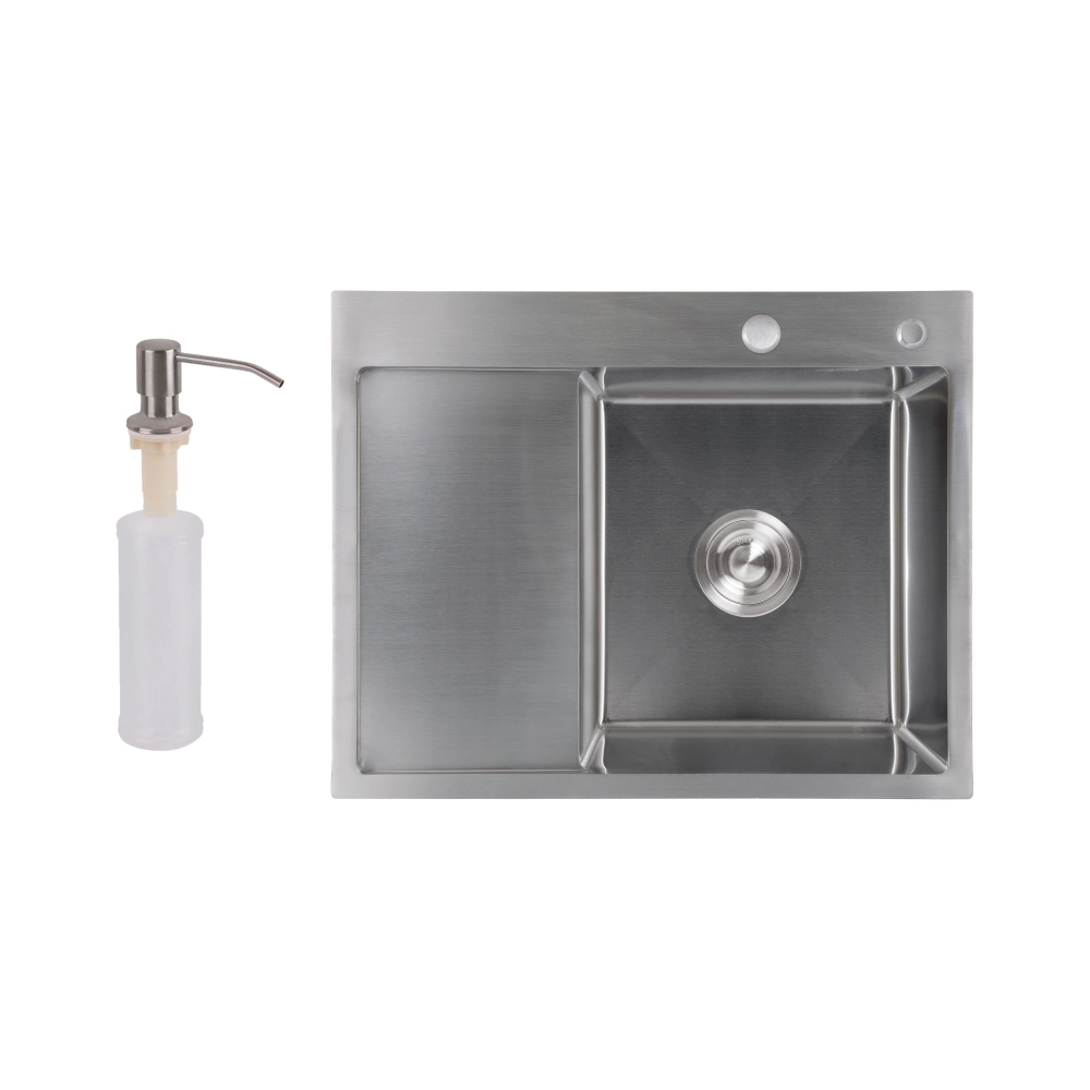 Кухонна мийка 63*50L Brushed 3.0/1.0 мм крило ліворуч Lidz