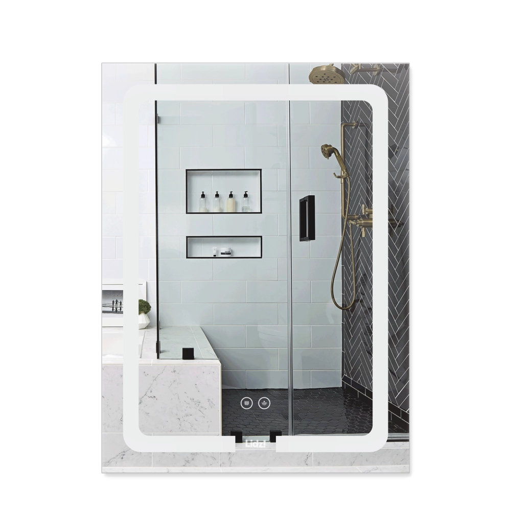 Дзеркало настінне прямокутне 600х800 з LED-підсвічуванням, з антизапотіванням Lidz Kubis