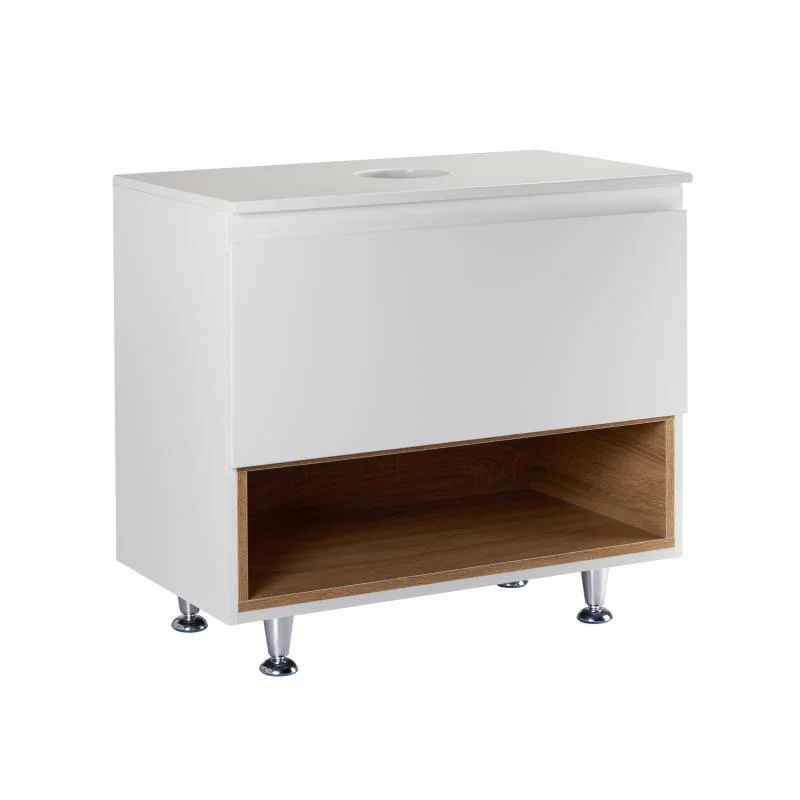 Тумба підлогова Qtap Robin 800х616х437 White/Whitish oak зі стільницею