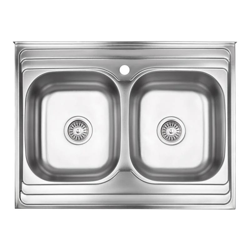 Кухонна мийка Lidz 6080 Decor 0,8 мм