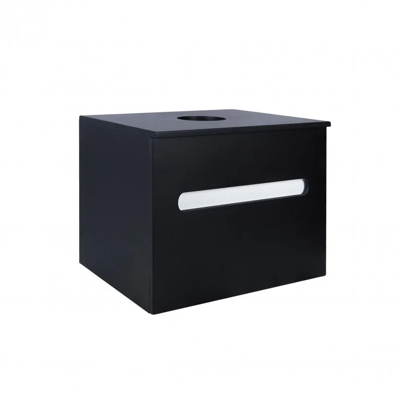 Тумба підвісна Qtap Virgo 600х476х469 Black/White зі стільницею