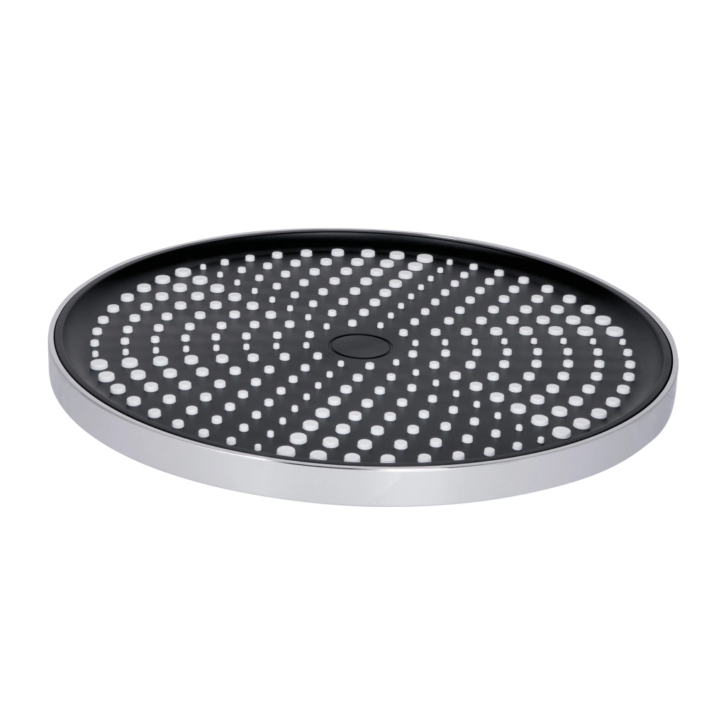 Лійка для верхнього душу кругла 250мм у кольорі хром-чорна Qtap Hlavova
