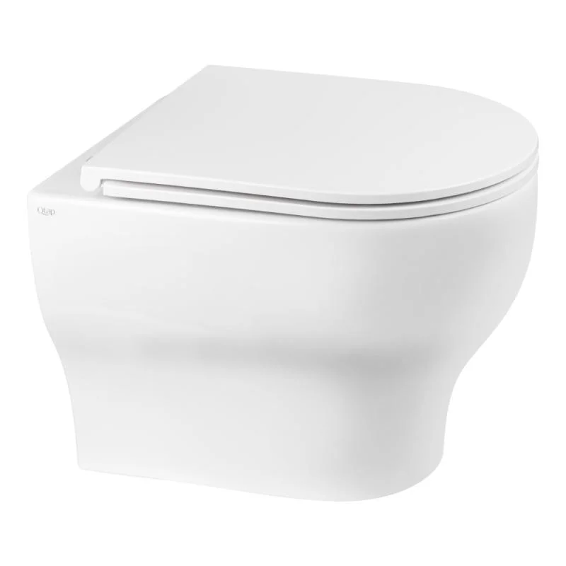Унітаз підвісний Qtap Aries безободковий з сидінням Slim Soft-close