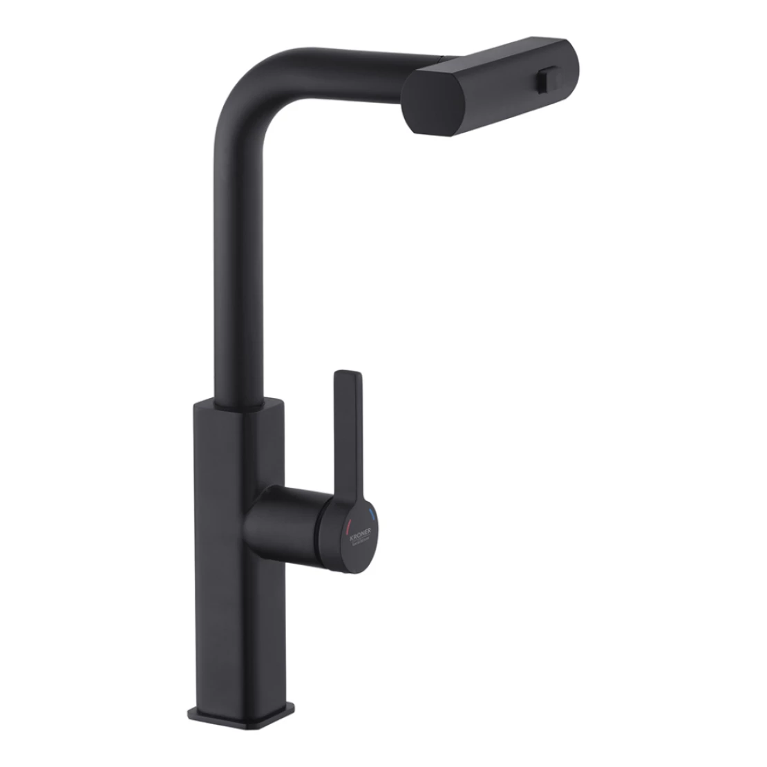 Змішувач для кухні з висувним виливом у чорному кольорі Kroner KRP Edelstahl Klassisch - SCH03918