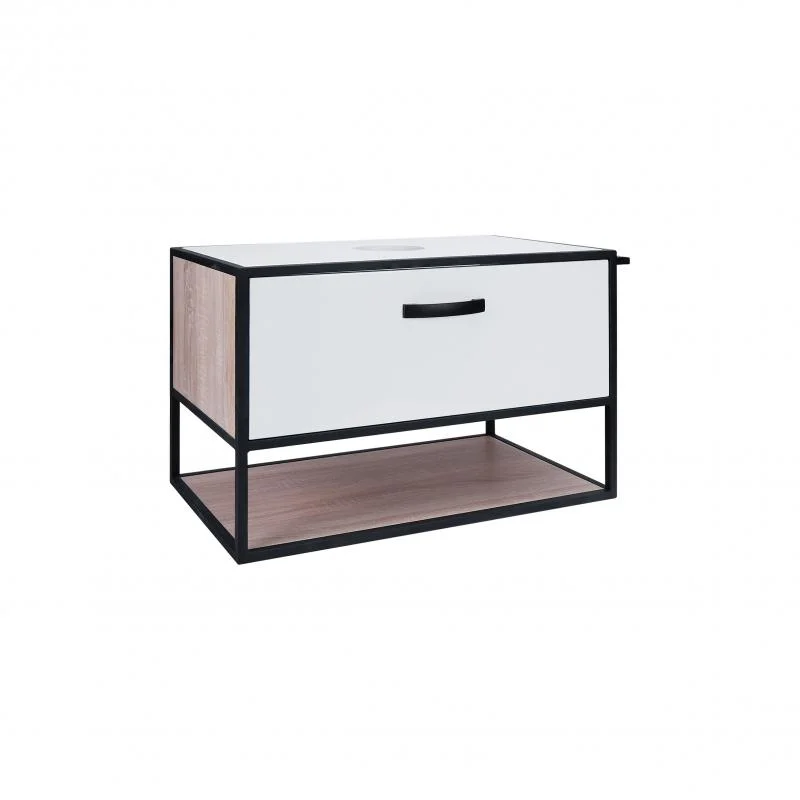 Тумба підвісна Qtap Taurus 800х476х469 White/Whitish oak зі стільницею