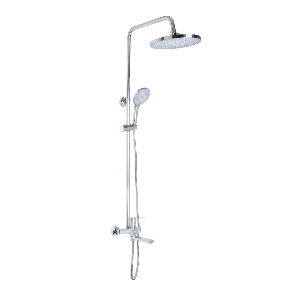 Душова система універсальна Qtap Aries на три споживача (з виливом) хром