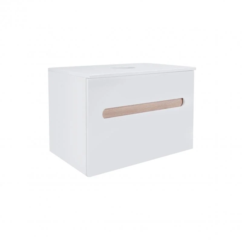 Тумба підвісна Qtap Virgo 700х476х469 White/Whitish oak зі стільницею