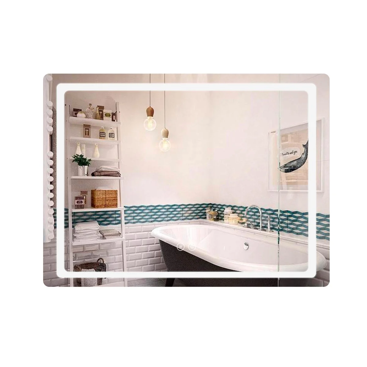 Дзеркало Qtap Mideya (DC-F614) 700х500 з LED-підсвічуванням Touch, з антизапотіванням, димером
