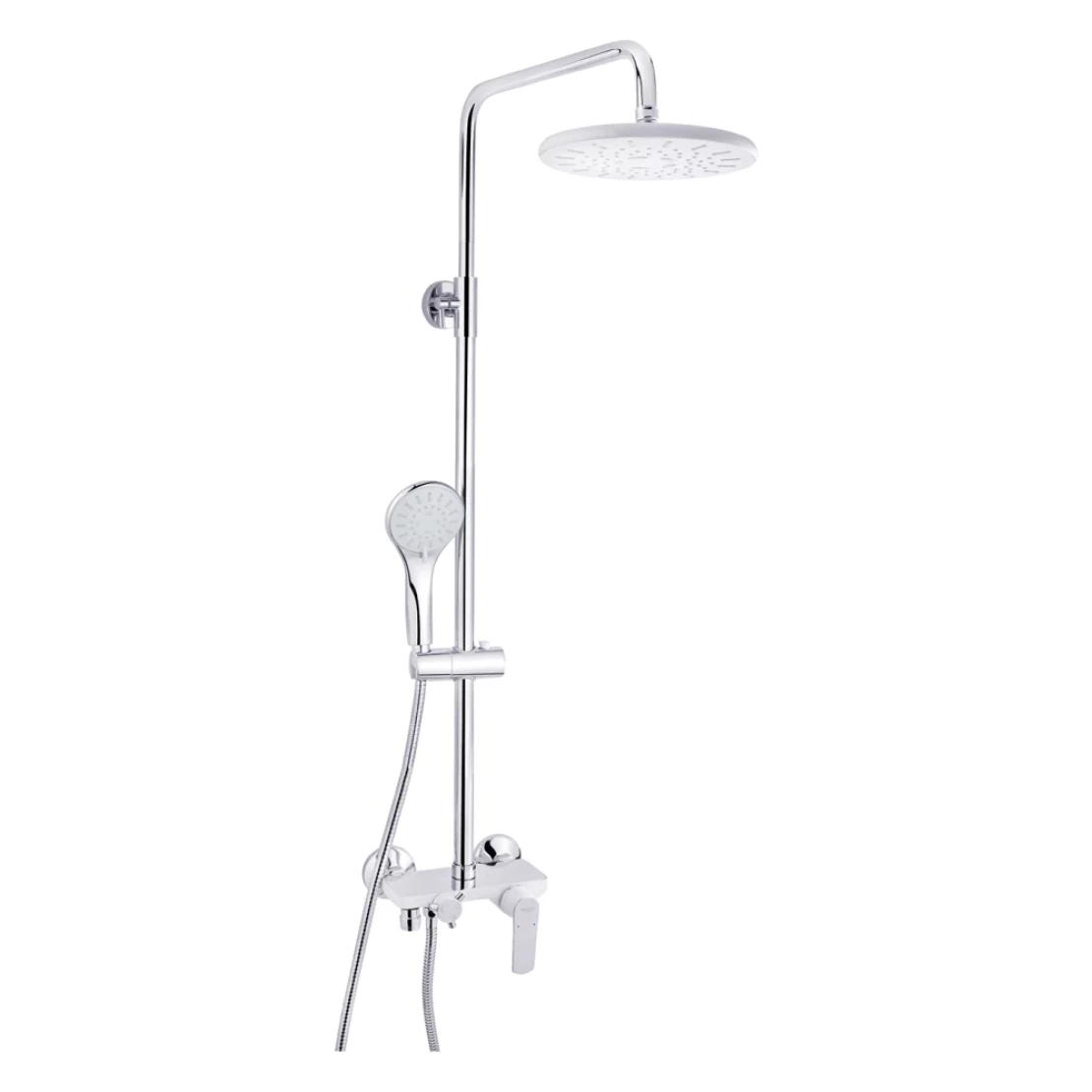 Душова система в кольорі хром/білий з виливом Kroner Armada - W063