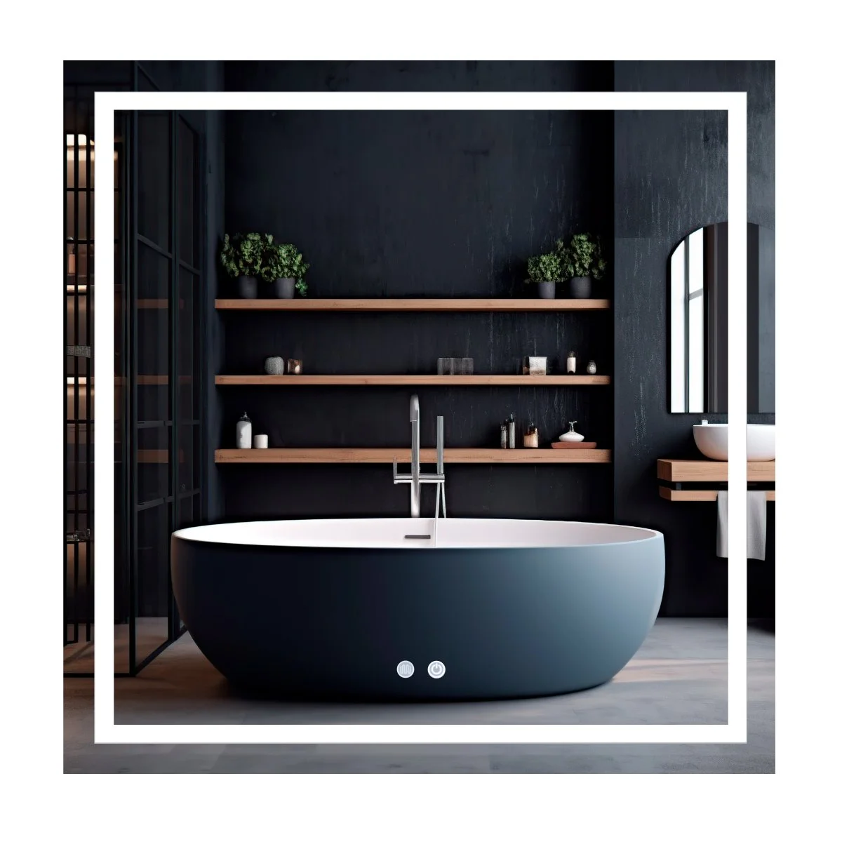 Дзеркало Qtap Mideya (MI1) 800x800 з LED-підсвічуванням Touch, з антизапотіванням, димером, рег. яскравості