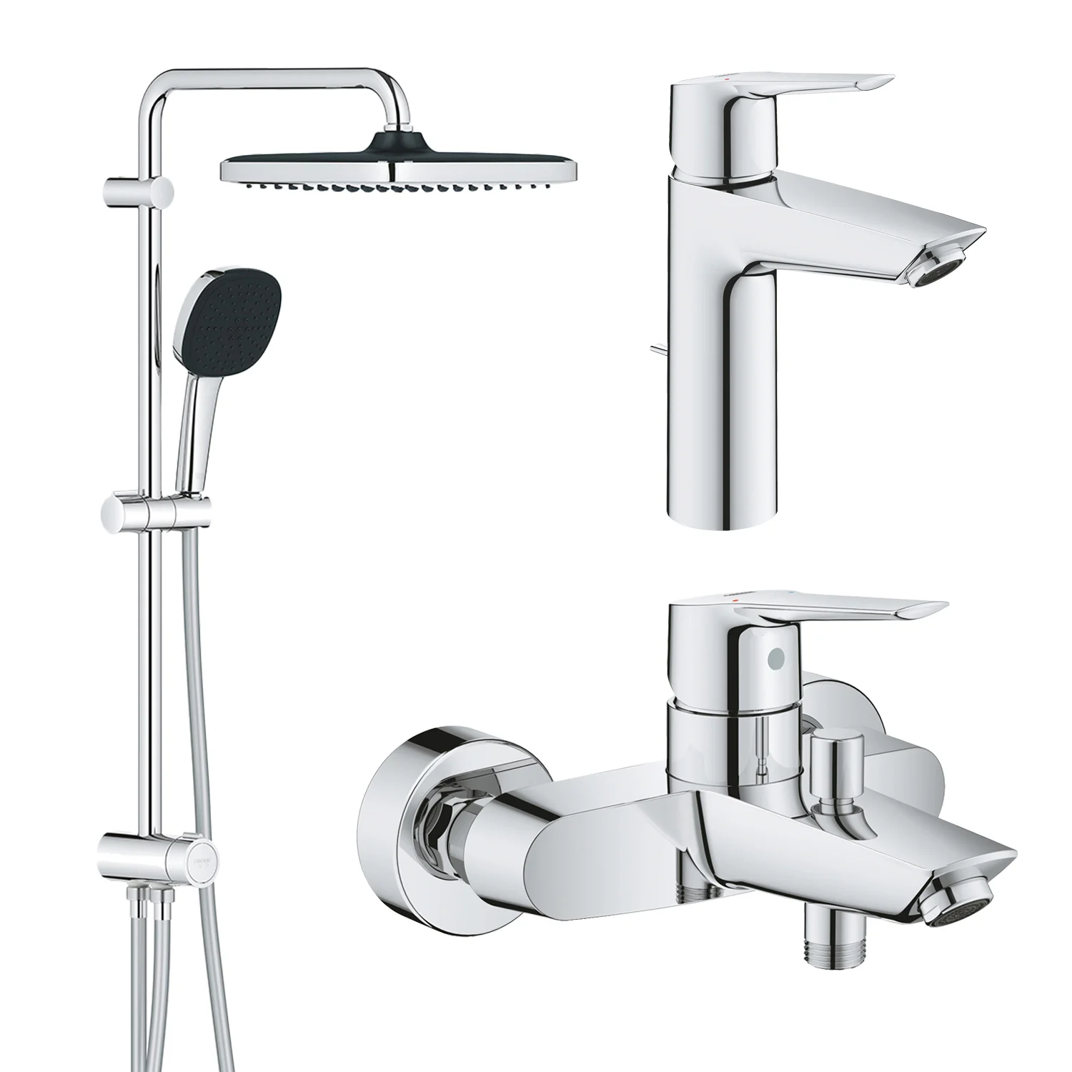 Набір змішувачів 3 в 1 для ванної кімнати Grohe QuickFix Start M-Size