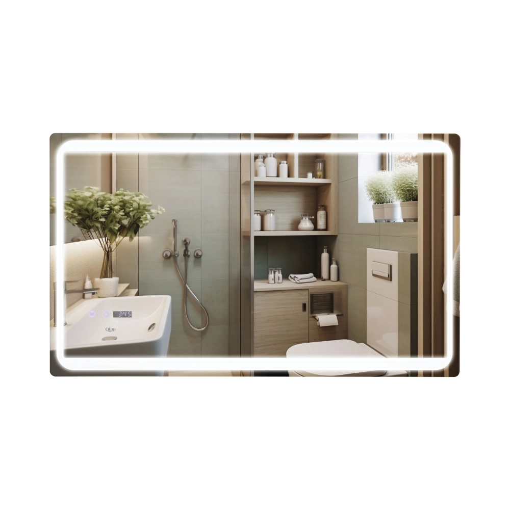 Дзеркало настінне прямокутне 1000х600 з LED-підсвічуванням, з антизапотіванням Qtap Mideya