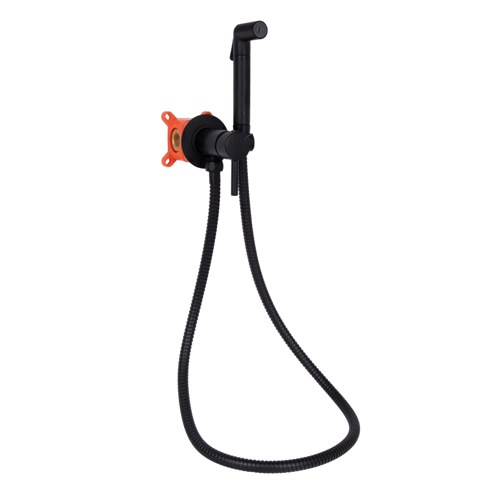 Набір для (біде) гігієнічного душу зі змішувачем Qtap в чорному матовому кольорі