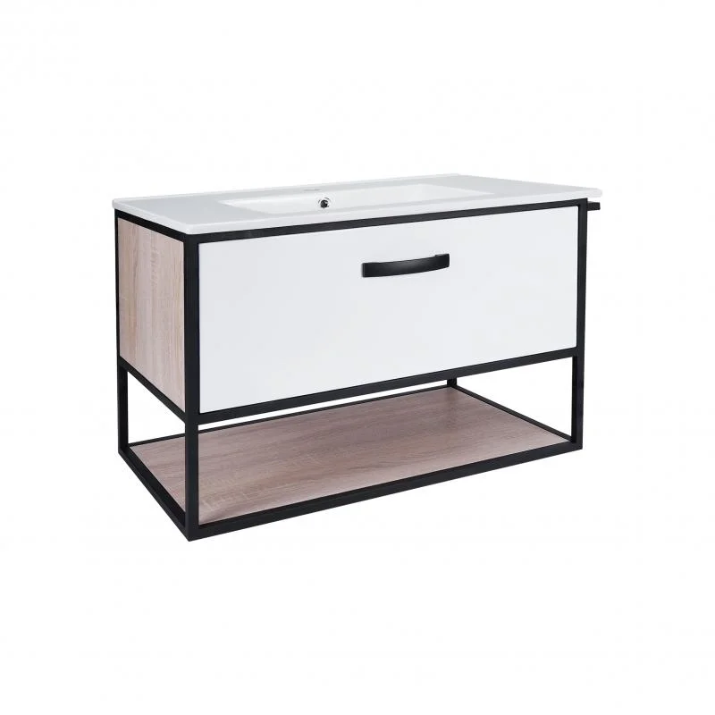 Комплект Qtap Taurus 800х580х437 White/Whitish oak підвісна тумба + раковина врізна