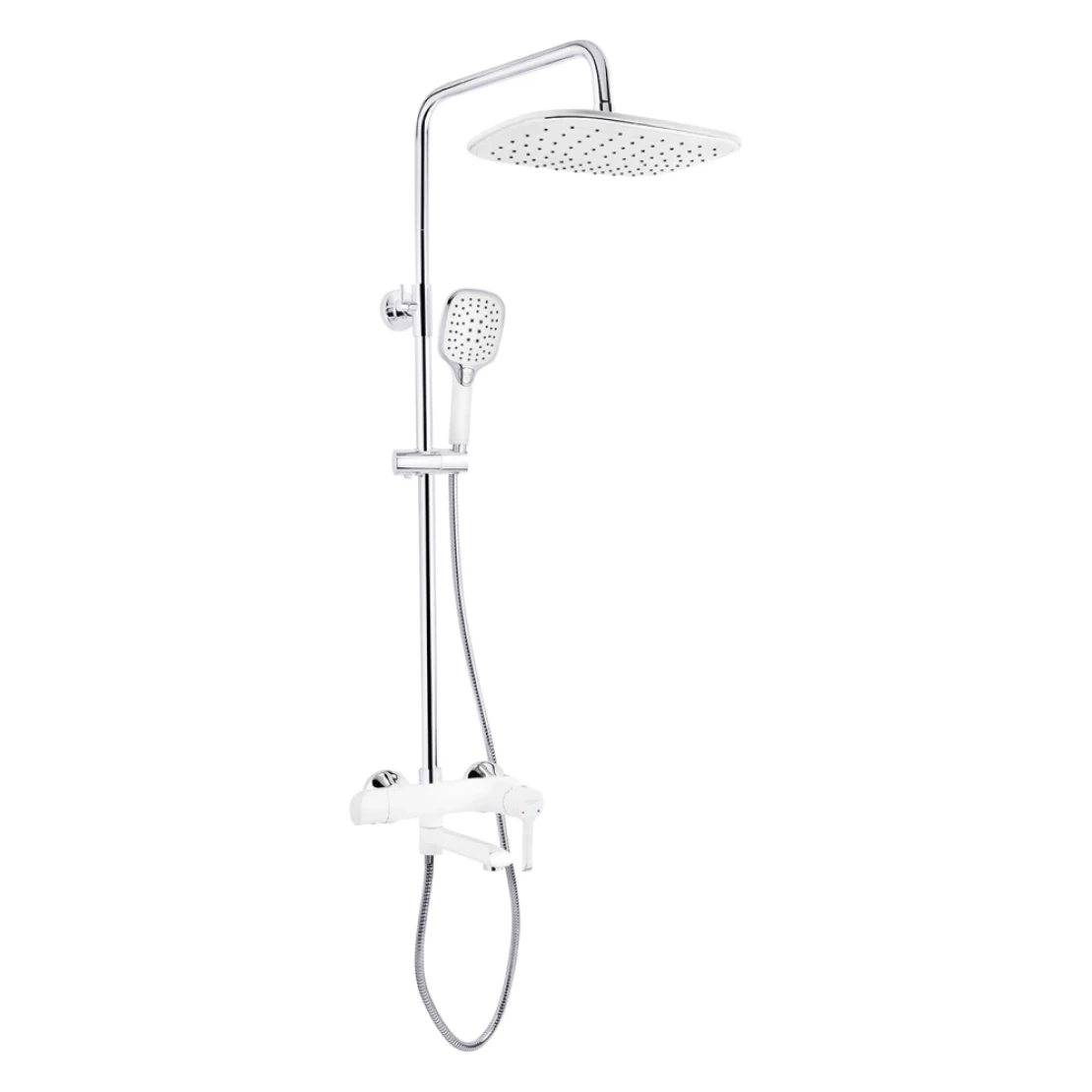 Душова система в кольорі хром/білий з виливом Kroner Essen - W063