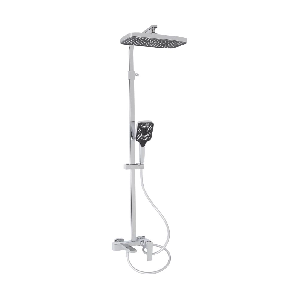 Душова система з виливом у кольорі хром Qtap Gemini