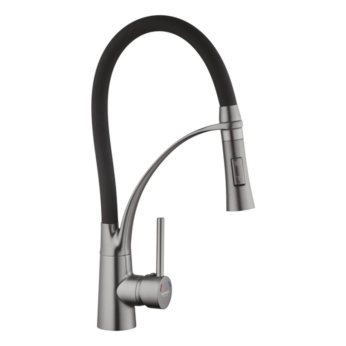 Змішувач для кухні з гнучким виливом (Графіт) Kroner KRP Ersel - GRP03393BLK