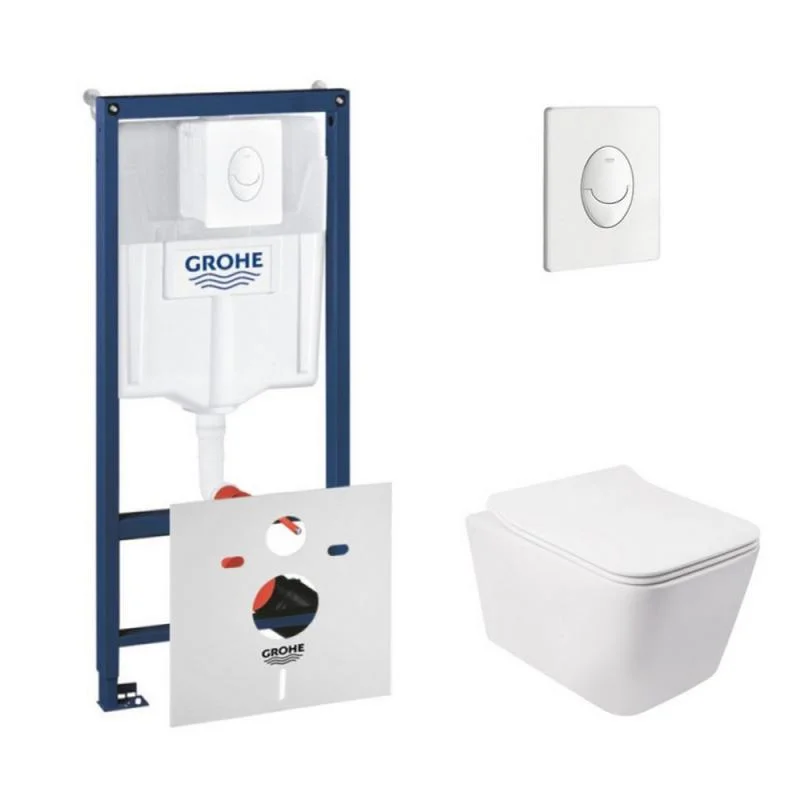 Набір унітаз з сидінням Qtap Crow + інсталяція Grohe Rapid SL