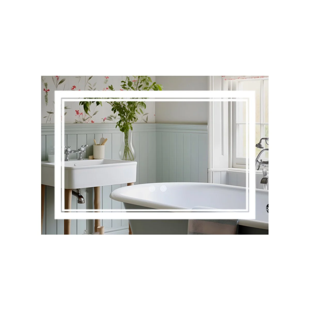 Дзеркало Qtap Cardinal (CA1) 800х600 з LED-підсвічуванням Touch, з антизапотіванням, з димером, рег. темп. кольору (3000-6500K)