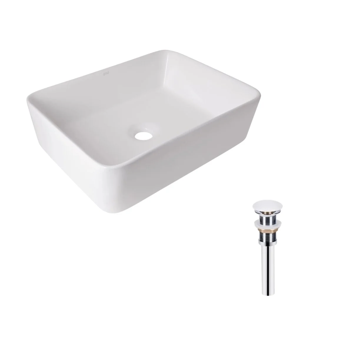 Раковина накладна прамокутна Qtap Tern 480х370х135 мм + Донний клапан