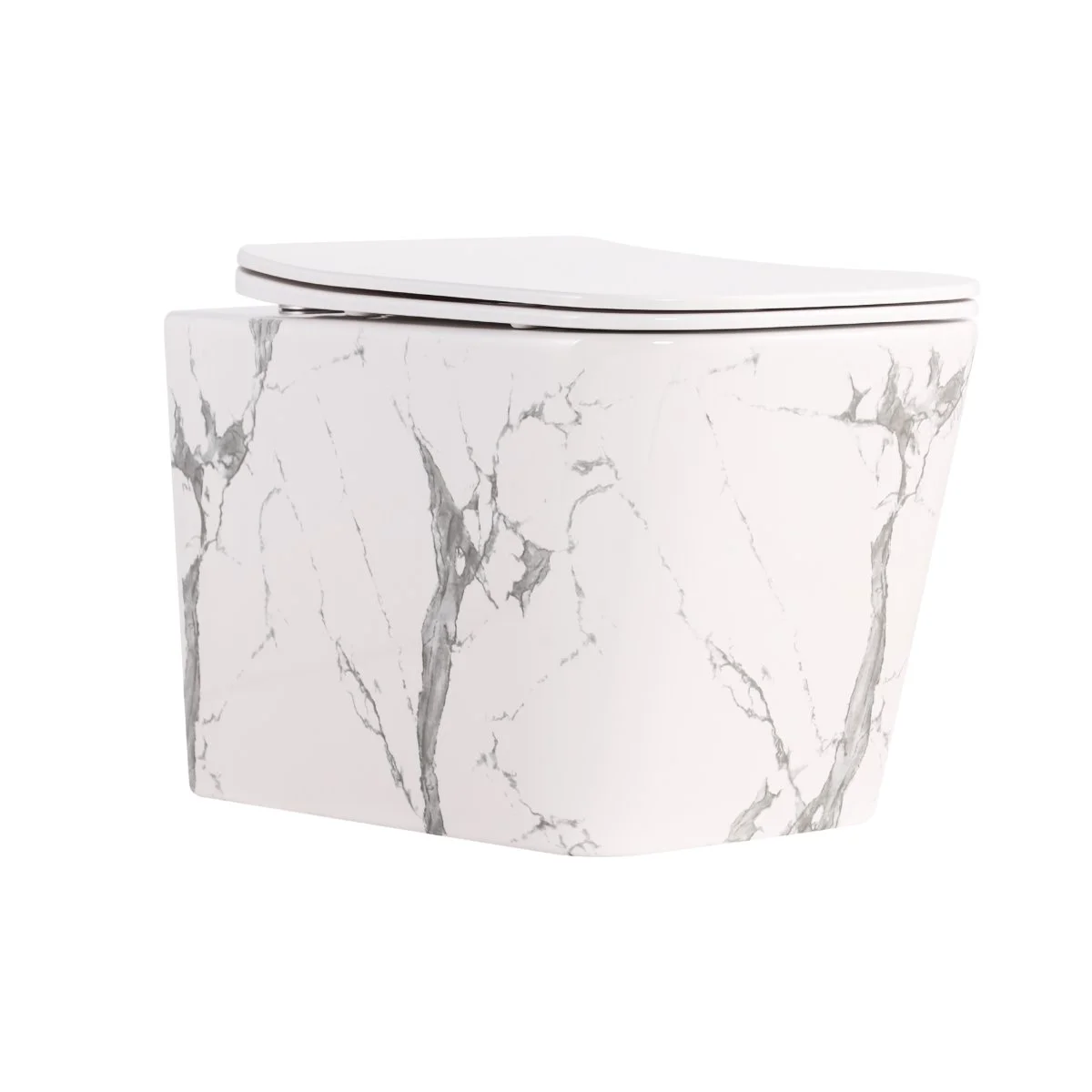 Унітаз підвісний Qtap Tern Ultra Quiet 520×345×325 мм, Marble, з сидінням Slim Duroplast / Soft-close / Quick Release