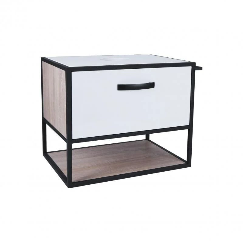 Тумба підвісна Qtap Taurus 700х476х469 White/Whitish oak зі стільницею