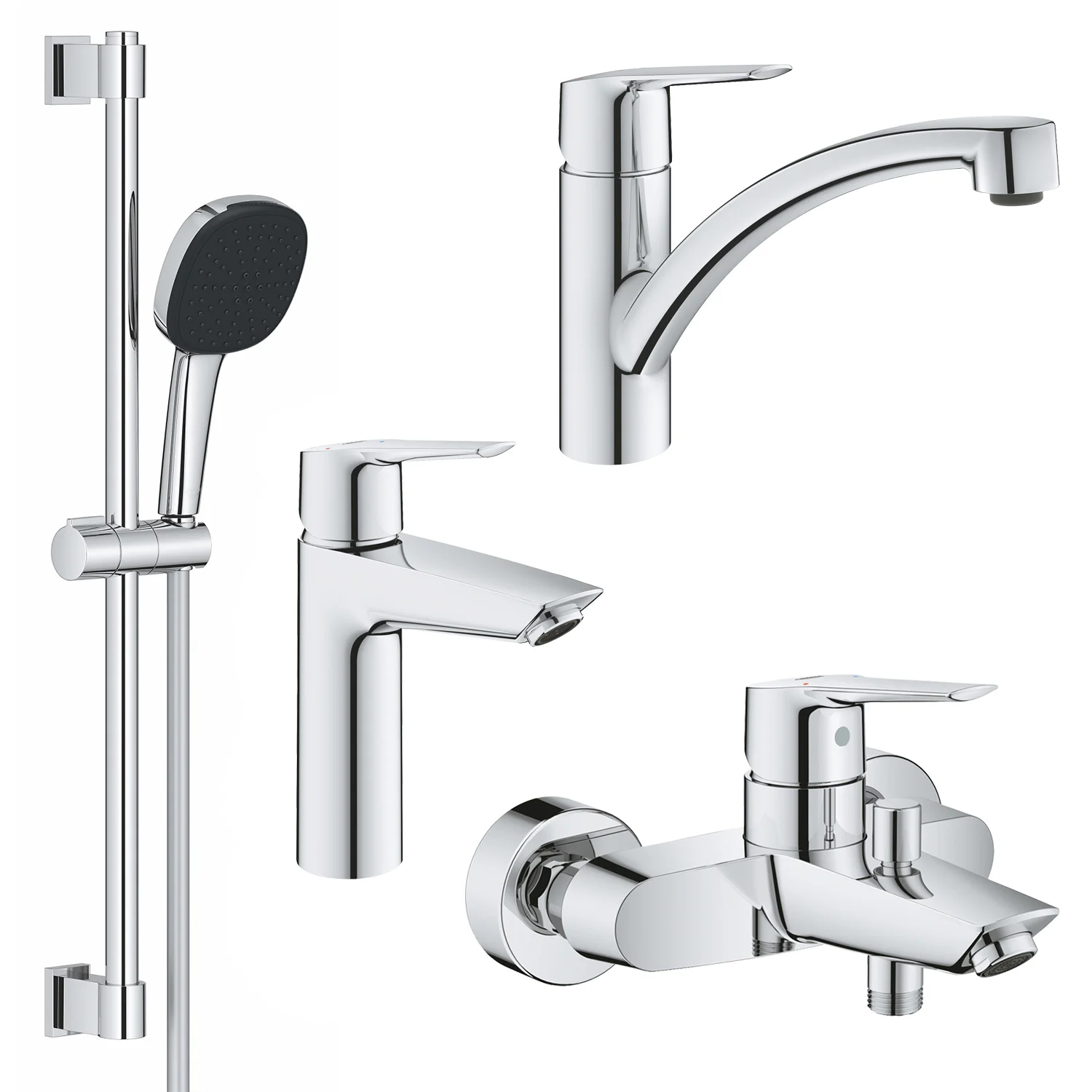 Набір змішувачів 4 в 1 для ванної кімнати та кухні Grohe QuickFix Start M-Size