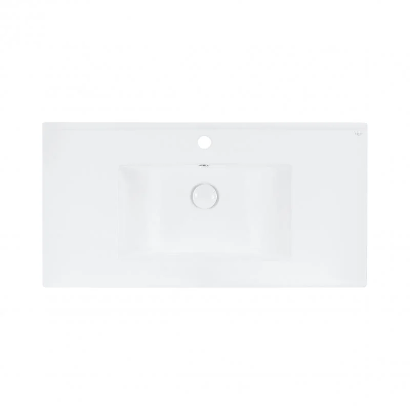 Раковина врізна прямокутна Qtap 910x470x180 White з донним клапаном