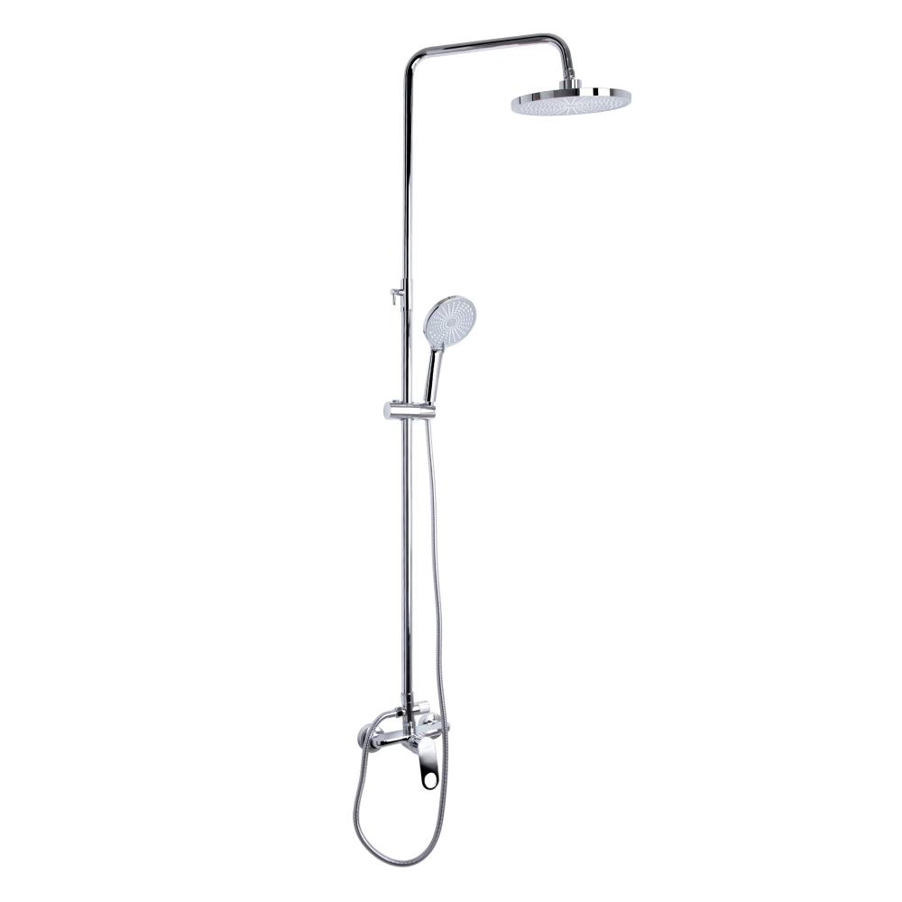Душова система з телескопічною штангою у кольорі хром Qtap Jay