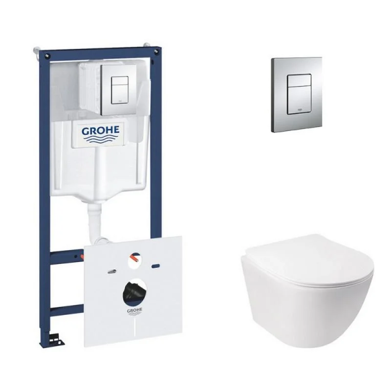 Набір унітаз з сидінням Qtap Jay + інсталяція Grohe Rapid SL