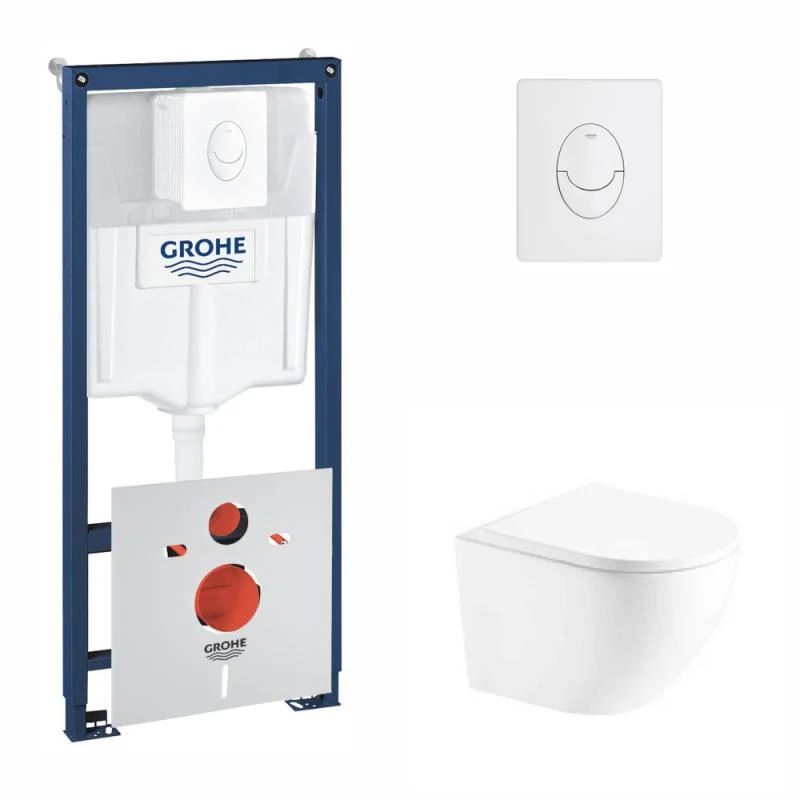 Набір інсталяція 4 в 1 Grohe Rapid SL + унітаз із сидінням Qtap Robin