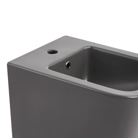 Комплект Qtap Tern Anthracite 3 в 1: підвісний унітаз Ultra Quiet + біде підвісне + раковина накладна