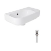 Комплект Qtap Tern: Раковина підвісна прамокутна права 450х250х158 мм White + Донний клапан PU02O