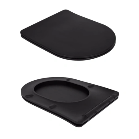 Унітаз підлоговий Qtap Scorpio Ultra Quiet безобідковий з сидінням Soft-close MATT BLACK