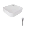Комплект Qtap Stork: Раковина накладна квадратна 430x430x125 мм White + Донний клапан PU02